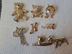 Diverse vintage goudkleurige broches, Overige materialen, 4 tot 7 cm, Onbekend, Ophalen of Verzenden