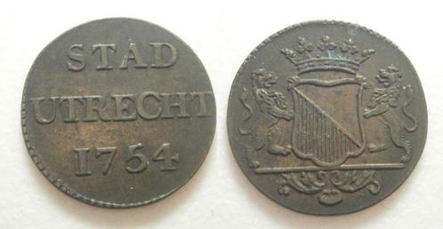 PD10544 Utrecht Stad Duit 1754 -Heel mooi exemplaar -, Postzegels en Munten, Munten | Nederland, Losse munt, 1 cent, Vóór koninkrijk