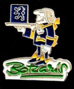 Peugeot Botzasu's pin- blauw groen gelakt, Verzamelen, Ophalen of Verzenden, Nieuw, Transport, Speldje of Pin