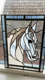 Glas in lood Tiffany paard wit, Doe-het-zelf en Verbouw, Glas en Ramen, Ophalen, Zo goed als nieuw, Minder dan 80 cm, Glas in lood