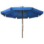 Parasol met houten paal 330 cm azuurblauw, Tuin en Terras, Nieuw, Sdi, Bdr, Stokparasol