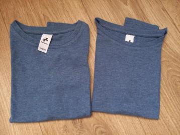 * 2 grijsblauwe basic (onder)shirtjes, mt 110/116 * beschikbaar voor biedingen