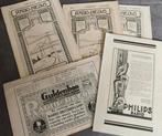 5 X RADIONIEUWS, 1929, PHILIPS, TELEFUNKEN, RECLAME., Antiek en Kunst, Antiek | Tv's en Audio, Ophalen of Verzenden