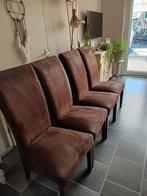 4 bruine eetkamerstoelen. hebben gebruikerssporen, Huis en Inrichting, Ophalen, Gebruikt, Eetkamerstoelen