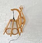 Vintage rotan bamboe wandlamp lamp, Huis en Inrichting, Lampen | Wandlampen, Ophalen of Verzenden, Zo goed als nieuw