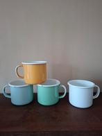 Vintage Emaille Mokken Set van 4, Ophalen of Verzenden