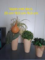 Vazen set met deco, Ophalen of Verzenden, Zo goed als nieuw