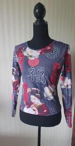 Mooie Chinese top Oriëntaalse stijl! Mooie details!, Verzenden, Lange mouw, Maat 36 (S), Grijs