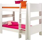 Stapelbed Hoppekids Steens for Kids (SFK) 90 x 200 - Wit, Kinderen en Baby's, Ophalen, 85 tot 100 cm, Hoogslaper of Stapelbed