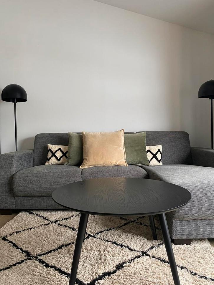 Hoekbank Aberdeen met chaise longue rechts grijs stof, Huis en Inrichting, Banken | Bankstellen, Zo goed als nieuw, Hoekbank, Driepersoons