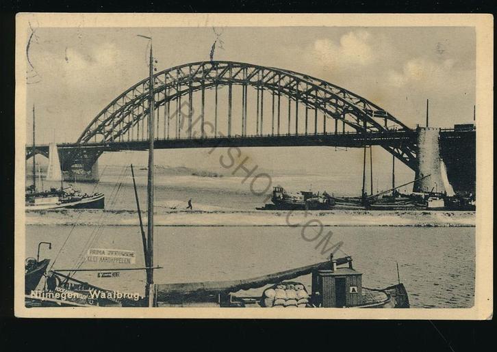 Nijmegen - Waalbrug [KRST009-2253, Verzamelen, Ansichtkaarten | Nederland, Gelopen, Gelderland, 1920 tot 1940, Verzenden