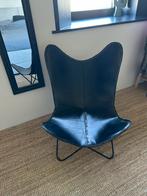 Stijlvolle vlinderstoel, Ophalen, Zwart, Leer, Zo goed als nieuw