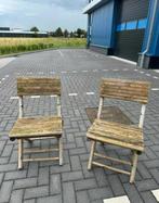 SPOED OPRUIMING! Twee houten bamboe stoelen voor buiten, Ophalen