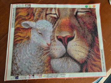 Diamond Painting leeuw en lammetje beschikbaar voor biedingen