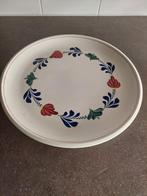 Boerenbont gebakschaal  incl 6 bordjes, Huis en Inrichting, Keuken | Servies, Overige typen, Ophalen of Verzenden, Zo goed als nieuw