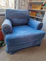 Grote IKEA fauteuil - blauw geverfd, Ophalen, Gebruikt, 75 tot 100 cm, Landelijk