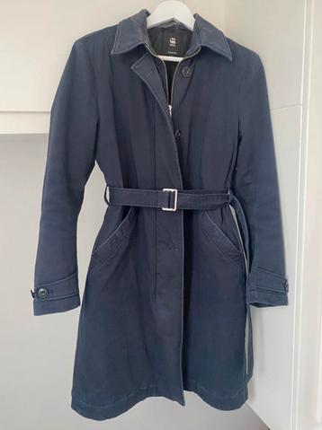 G-STAR parka trench coat jas donkerblauw maat L