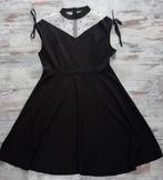 jurk,maat 40/42,zwart,mesh,parels,apart,chic, Maat 38/40 (M), Verzenden, Zwart, Nieuw