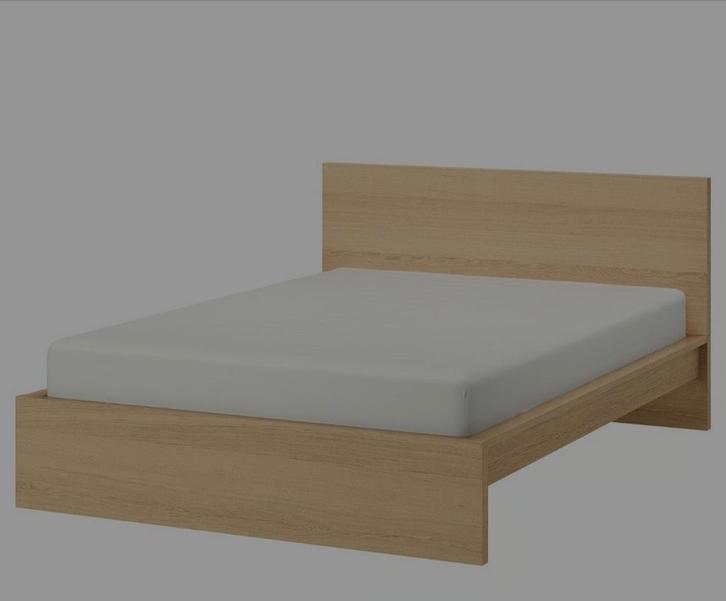 Malm bed Ikea 160x200 met matras, Huis en Inrichting, Slaapkamer | Bedden, Tweepersoons, 160 cm, Hout, Wit, Ophalen