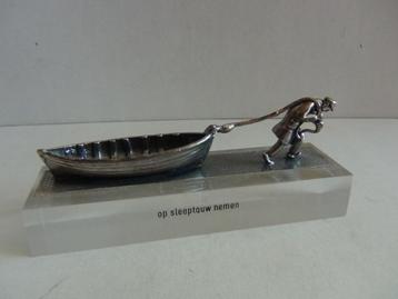 Miniatuur zilver S7d roeiboot man zilveren miniaturen gezegd beschikbaar voor biedingen