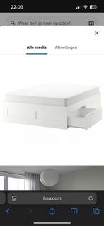 Brimnes IKEA bed 140x200 met hoofdeinde, Huis en Inrichting, Slaapkamer | Bedden, Ophalen, Gebruikt, Wit, 140 cm
