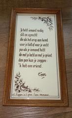 Toon Hermans Spreuk Ingelijst vintage, Ophalen of Verzenden