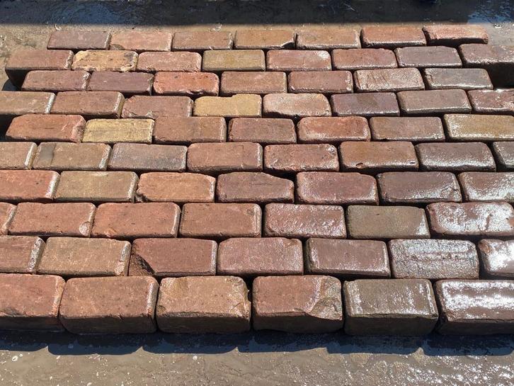 Gebakken Keiformaat, 10 duimers, roodbruin nuance, SBP05, Tuin en Terras, Tegels en Klinkers, Gebruikt, Klinkers, Keramiek, 10 m² of meer