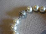 Mooie zware parelketting gebroken wit met zilver kl sluiting, Overige materialen, Gebruikt, Overige kleuren, Verzenden