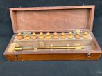 Oude mahoniehouten kistje met inhoud kist voor scheikunde, Ophalen of Verzenden
