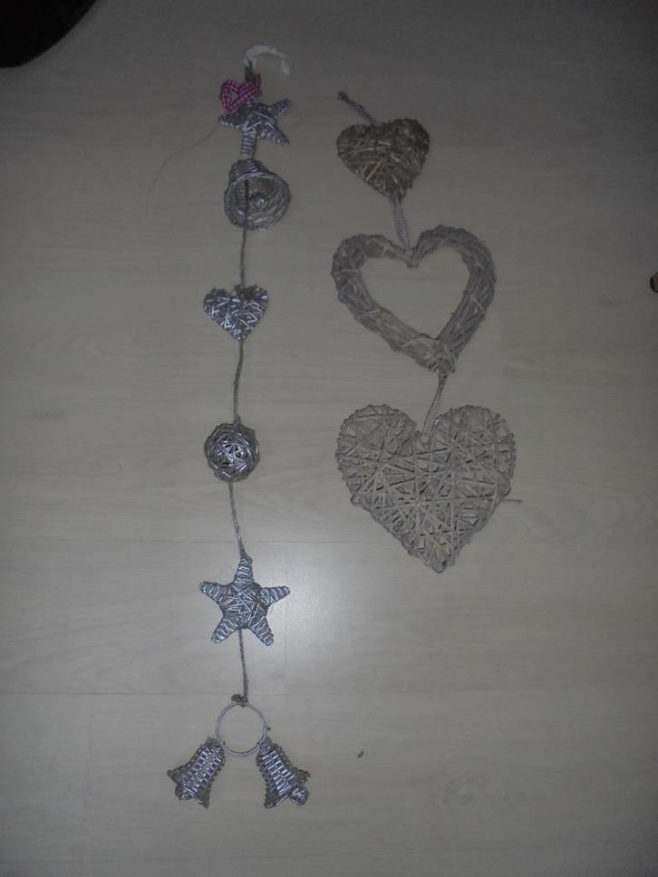 Zilverkleurige kerst rieten woondecoraties, Diversen, Kerst, Zo goed als nieuw, Ophalen of Verzenden