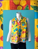 Vintage originele jaren 70 blouse geel maat 36, Verzenden, Geel, Vintage, Maat 36 (S)