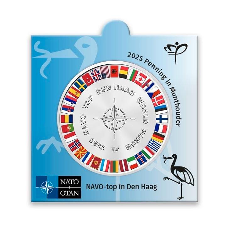 Penning NAVO top Den Haag in munthouder, Postzegels en Munten, Munten | Nederland, Koningin Beatrix, Ophalen of Verzenden