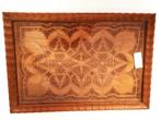 Antiek dienblad met Fries kerfwerk, met glasplaat, Ophalen, Zo goed als nieuw, Rechthoekig, Hout