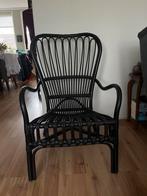 Zwarte rotan stoel ikea Storsele, Huis en Inrichting, Stoelen, Ophalen, Manou, Gebruikt, Zwart