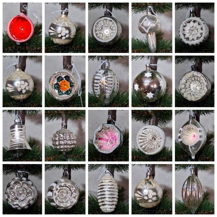 Oude antiek vintage kerstballen webwinkel deukballen, Diversen, Kerst, Gebruikt, Ophalen of Verzenden