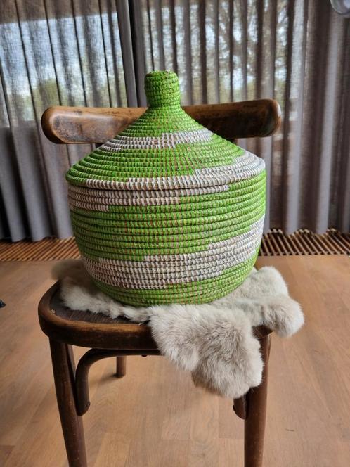 Afrikaanse opbergmand tajine groen, Huis en Inrichting, Woonaccessoires | Schalen en Manden, Nieuw, Overige materialen, Ophalen of Verzenden