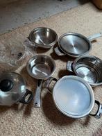 Pannenset nieuw!, Huis en Inrichting, Keuken | Potten en Pannen, Ophalen, Zo goed als nieuw, Rvs, Pannenset