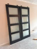 Schuif deuren zwart, Doe-het-zelf en Verbouw, Deuren en Horren, Ophalen of Verzenden, Gebruikt, Binnendeur, 200 tot 215 cm
