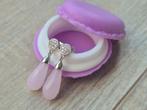 ZINZI Oorbellen – 925 Zilver met Roze Stenen, Ophalen of Verzenden, Zo goed als nieuw, Roze, Knopjes of Stekers