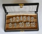 Tafelcijfers zilver 800 tafelnummers cijfers 1-12, Ophalen of Verzenden, Zilver