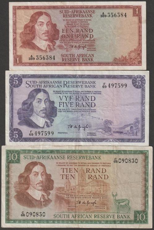 Zuid-Afrika( Suid-Afrika)  3 biljetten gebruikt (nr 93), Postzegels en Munten, Bankbiljetten | Afrika, Setje, Zuid-Afrika, Verzenden