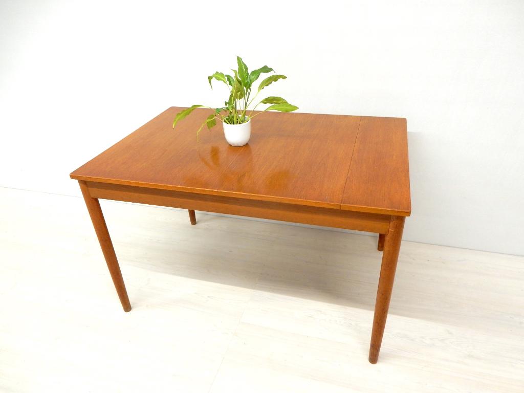 retro vintage eettafel tafel jaren 60 hout uitschuiftafel, Gebruikt, ., Vintage, Vijf personen of meer