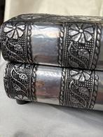 Sieradenkistje metaal olifanten paarse bekleding, Ophalen of Verzenden, Gebruikt