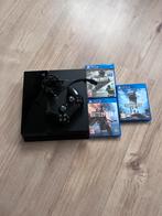 PS4 500GB + 3 spellen, Spelcomputers en Games, Spelcomputers | Sony PlayStation 4, Ophalen, Zo goed als nieuw, Met 1 controller