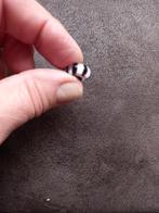 Trollbeads glaskraal zwarte/witte strepen, Overige merken, Glas of Kristal, Nieuw, Ophalen of Verzenden