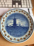 Antieke Delfts-blauwe wandborden WO 1 - complete set van 3, Ophalen of Verzenden