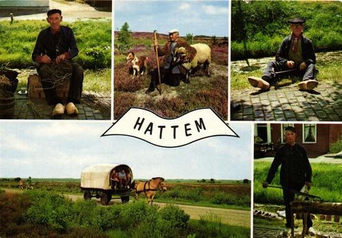 Hattem - 5 afb o.a. huifkar - 1986 gelopen, Verzamelen, Ansichtkaarten | Nederland, Gelopen, Gelderland, 1980 tot heden, Ophalen of Verzenden