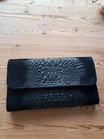 Leren clutch Italiaans, Ophalen of Verzenden, Zo goed als nieuw, Zwart, Schoudertasje