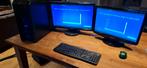 Complete Desktop pc met 2 schermen, Computers en Software, Desktop Pc's, Ophalen, Gebruikt, 3 tot 4 Ghz, SSD