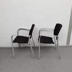 set 2x Enea Eina wachtkamerstoel - zwarte stof, Huis en Inrichting, Stoelen, Ophalen of Verzenden, Zwart, Stof